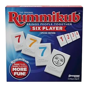 Rummikub Six Player Edition – The Classic Rummy Tile Game – More Tiles and More Players for More Fun! by Pressman , Blue