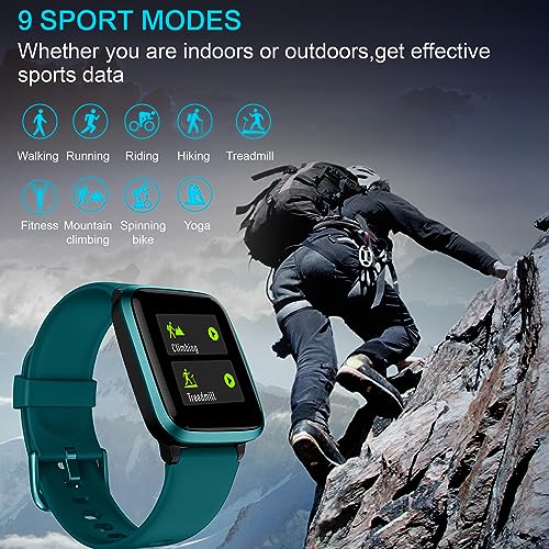Vowtop Fitness Tracker with Heart Rate Monitor,Step Counter, Sleep Monitor,Calorie Tracking,Waterproof Activity Tracker with Blood Pressure & SpO2 Smart Watch for Android iPhones Women Men, Teal