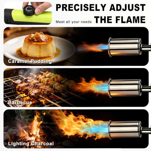 Image of SEESE Powerful Propane Torch Gun,Kitchen Cooking Torch With One-Touch Max Fire, Charcoal Lighter with a Safety Lock, Adjustable Blow Torch for Sous Vide, BBQ, Campfire, Fireplace(Tank Not Included)