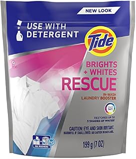 Tide Bright's Plus Whites Rescue in-Wash Laundry Booster Pacs, 9 Loads, 7 Ounce