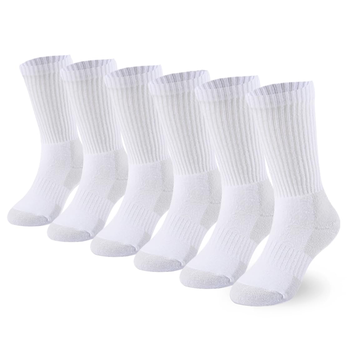 Marchare Chaussettes pour garçons et filles, pack de 6 paires de chaussettes épaisses et rembourrées en coton pour le sport et la course à pied.