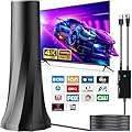 2025 TV Antenna for Smart TV and Old TV, 1900+ Miles Range HD Digital TV Antenna Indoor with 360° Signal Strongest Booster, Supports Local Channels 1080P 4K Reception 16.41FT Long Cable