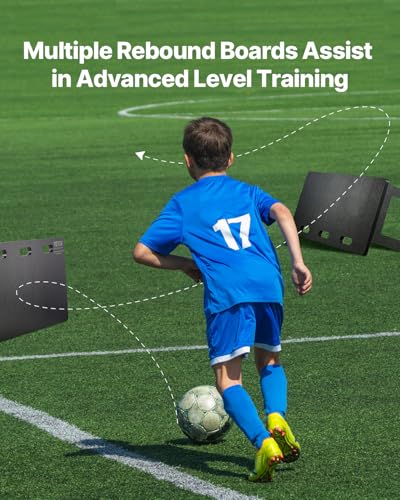 image for VEVOR Soccer Rebounder Board, 40 x 16 in Portable Training Wall with D