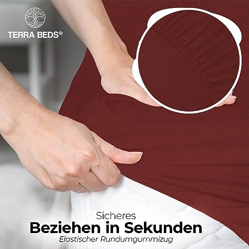 Terra Beds Jersey Spannbettlaken 140x200cm Baumwolle für Matratzen bis 25cm – Ansicht 5