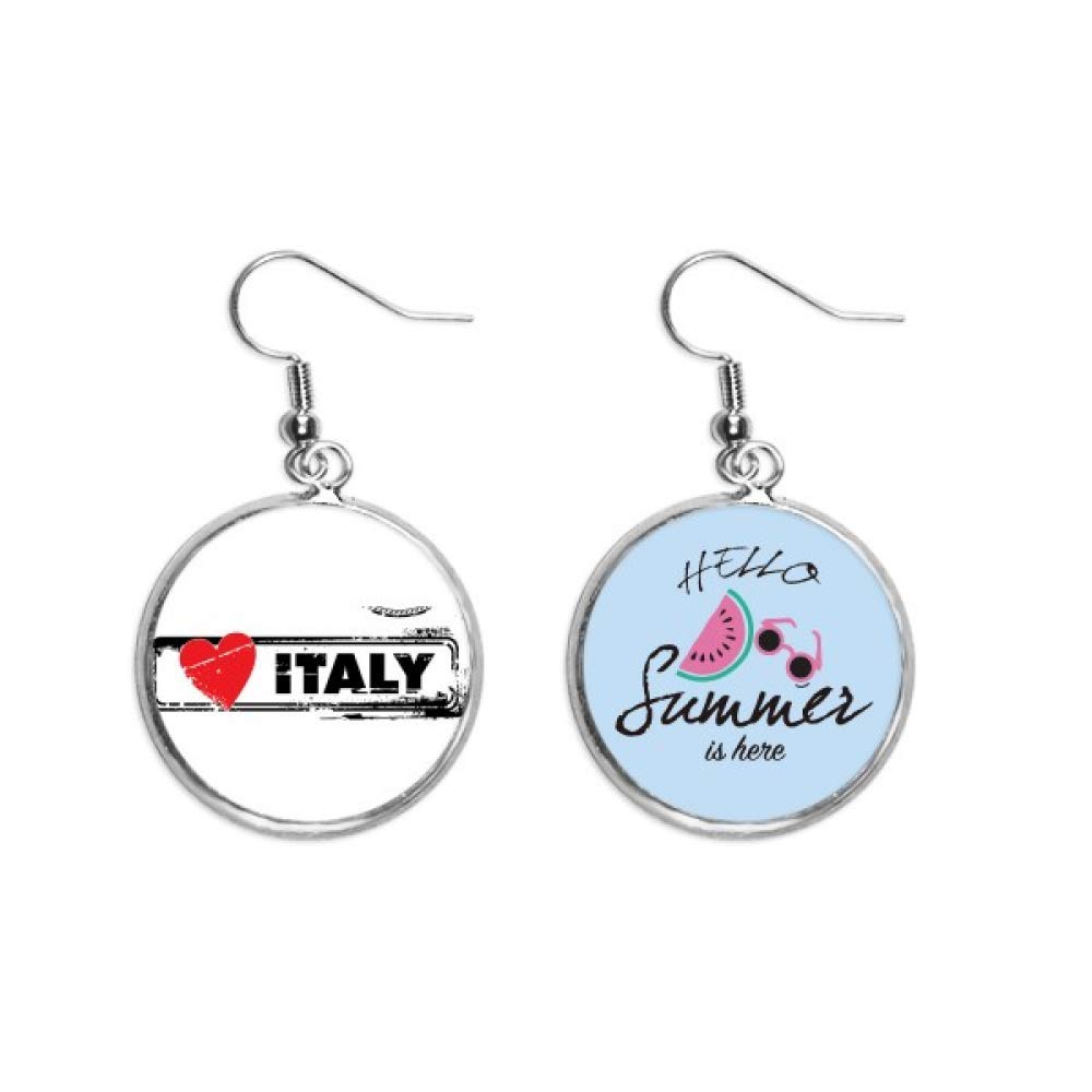 Pendientes de sandía que transmiten amor por Italia a través de una ilustración de corazón única 5