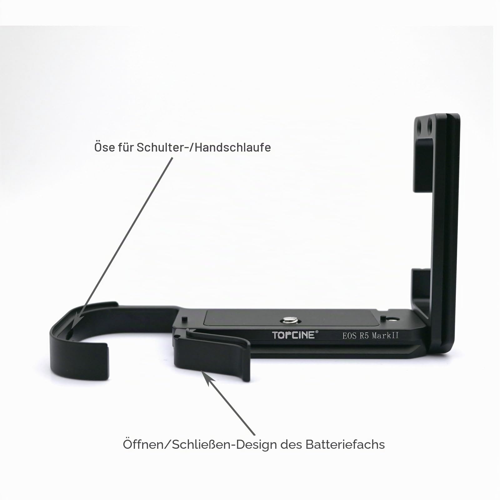 R5II L-Platte kompatibel für Canon EOS R5 Mark II L-Halterung mit Schnellwechsel-Arca-Platte, vertikaler und horizontaler Schussschalter für Canon R52, Schutzgehäuse, direkt für DJI RS4 Pro RS4 RS3