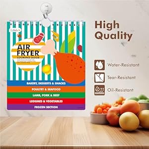 Magnetic Air Fryer Cheat Sheet, Air Fryer Cooking Guide Booklet with 72 Removable Blank Labels, Cooking Time Temp Chart Recipe Guide for Quick Reference Magnetic Air Fryer Cheat Sheet Air Fryer Cooking Guide Booklet with 72 Removable Blank Labels Cooking Time Temp Chart Recipe Guide for Quick Reference