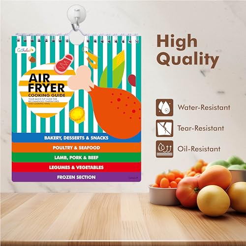 Magnetic-Air-Fryer-Cheat-Sheet-Air-Fryer-Cooking-Guide-Booklet-with-72-Removable-Blank-Labels-Cooking-Time-Temp-Chart-Recipe-Guide-for-Quick-Reference Magnetic Air Fryer Cheat Sheet Air Fryer Cooking Guide Booklet with 72 Removable Blank Labels Cooking Time Temp Chart Recipe Guide for Quick Reference