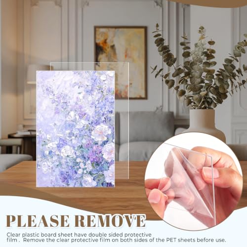 Image of TKOnline 40 PCS Plexiglass Sheets, 4 inch x 6 inch x 0.02 Clear PET Sheet Panels, Clear Acrylic Plastic Sheet for Picture Frame, Invitations, Poster Frames Plastic Board