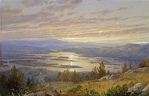 Prints toile peinture murale lac Squam William Trost Richards décoration salon 60x90