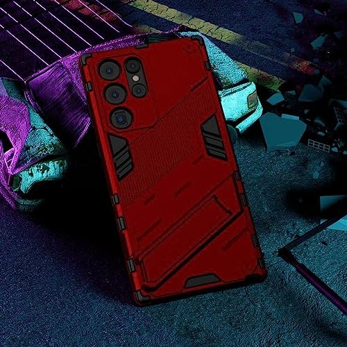 Coque Samsung S22 Ultra et A52 antichoc avec anneau support rouge