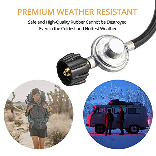 Gasland 5Ft Propane Regulator And Hose,Universal Grill Regulator Replacement For Weber, Charbroil, Nexgrill And More Bbq Appliances, Max 80,000 Btu, 3/8" Female Flare Nut, Csa Certification #TOP5