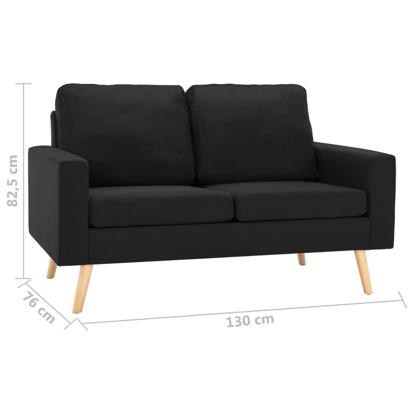 Set Divani 2 pz in Tessuto Nero
