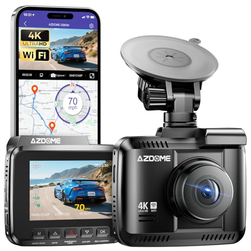 AZDOME GS63H 4K Dash Cam Built-in WiFi 6 GPS Car...
