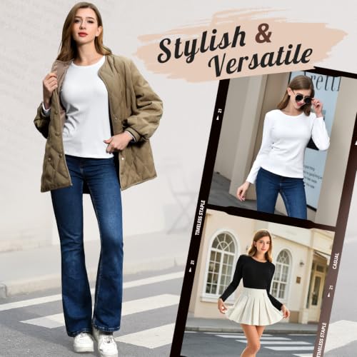 Leafigure Women's Ribbed Long-Sleeve Crewneck Top - image 5