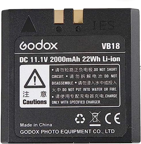 Godox VB18 Lithium Battery Pack for Godox V860II, DC 11.1V 2000mAh Battery Replacement, Compatible with V860II V850 V860C V860N Speedlite Flash