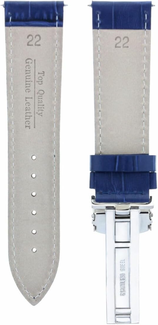 Ewatchparts 17-24mm Leather Watch Band Strap With Deployment Clasp Compatible With Rolex #1