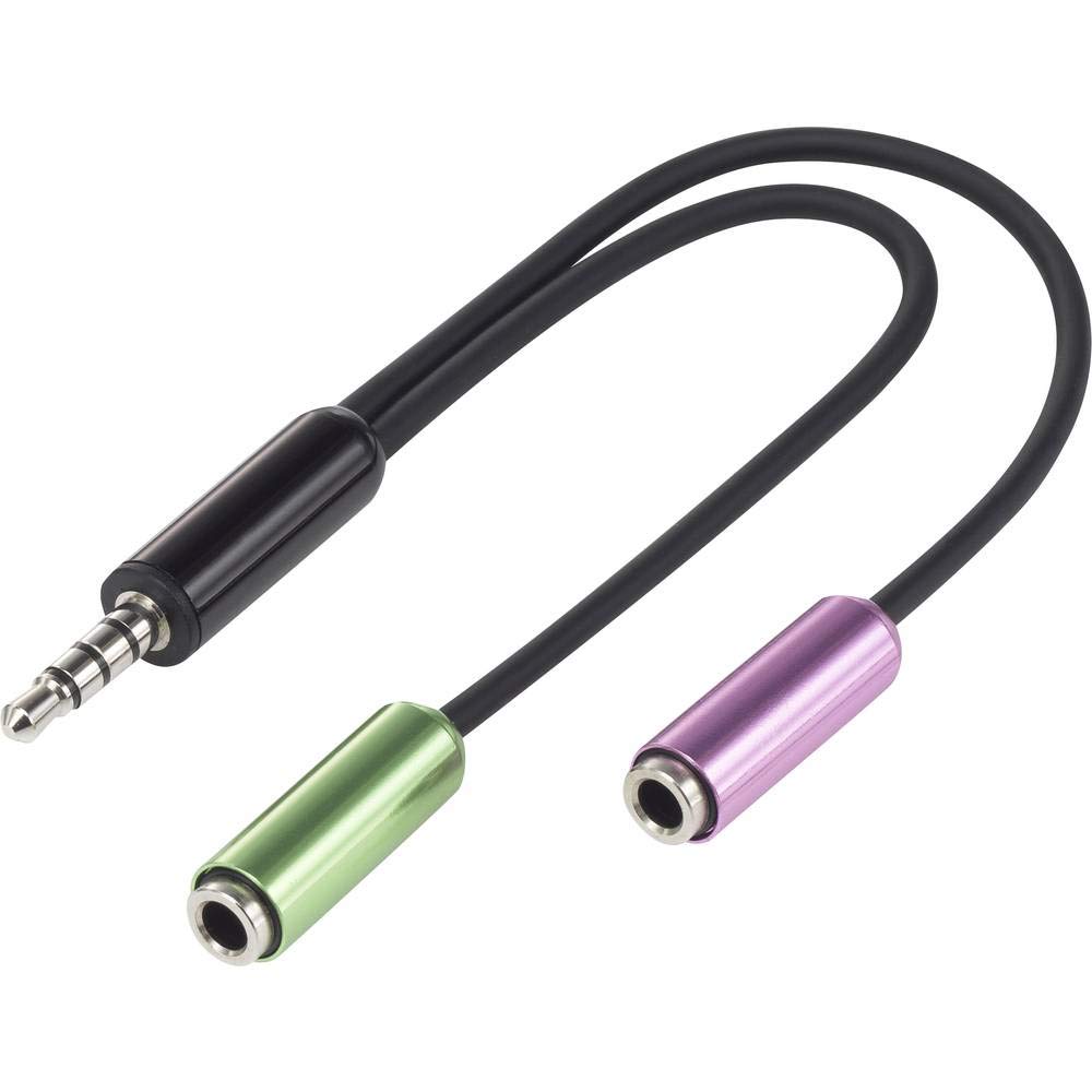 SpeaKa Professional SP-7870716 Jack Audio Y adapter Black 1x plug ...