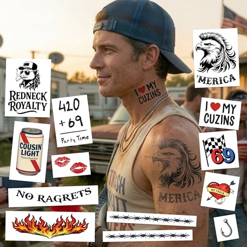 Trash Bash Temporary Tattoos - Costume Kit - Easier than Make-Up (Male)