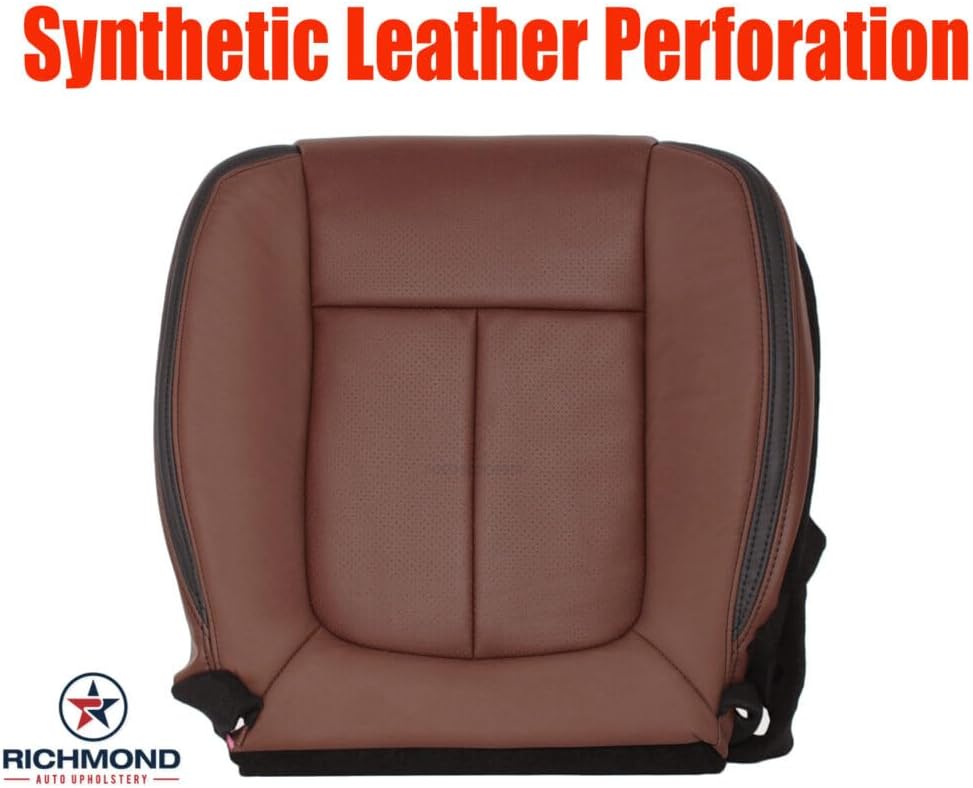 Richmond Auto Upholstery - Driver Side Bottom Compatible with 2013-2014 Ford F150 Platinum, Replacement Leather Seat Cover, Pecan Brown