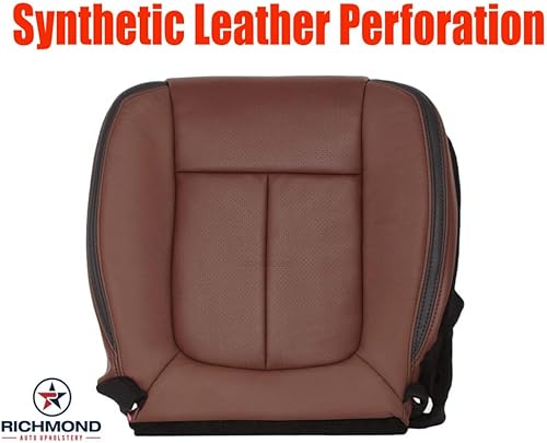Miniatura 2 de Richmond Auto Upholstery Compatible con Ford F150 F-150 Platinum 2013-2014 - Funda de asiento de piel perforada para parte inferior del conductor,