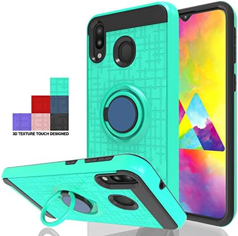 Wtiaw:Galaxy M20 Phone Cases,Galaxy M20 Case,Galaxy M205 Case,360 Degree Rotating Ring Kickstand [TPU+PC Material] Hybrid Dual Layer Defender Case for Galaxy M20/ SM-M205F/SM-M205G-CH Mint