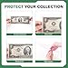 50ct Regular Bill Currency Holder - Semi Rigid Currency Holder Collecting Supplies for Collectors, Waterproof Protective Sleeves for Bill, Currency Notes & Banknotes, Clear Money Holders