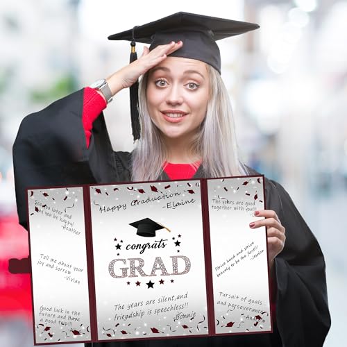 Image of Vlipoeasn 2026 Graduation Guest Book Alternative, Maroon Class of 2026 Graduation Party Decorations, Graduation Signature Book for 2026 College High School, Unique Graduation Gifts for Friends