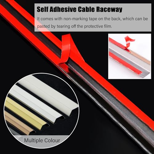 Canaleta para cables de acero inoxidable, negro, 1 m de largo y 30 mm de ancho, con adhesivo, para pared y piso miniatura 4