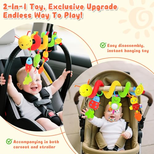Image of Spiral Car Seat Hanging Toys for Infants, 0-6 Months