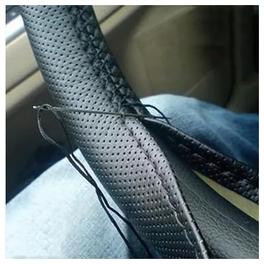 Capa De Volante Couro Costurada Carro Fácil Aplicação Universal (Preto Com Linha Preto)
