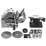 SHZOND Dividing Head Set 3 Jaw Lathe Chuck Dividing Head 5 Inch with Tailstock Dividing Plates for Milling Machine (5 inch dividing head)