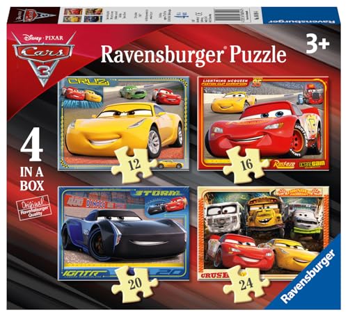 Ravensburger Children Puzzles Disney Pixar Cars 3, 4 in a box - Ages 3+