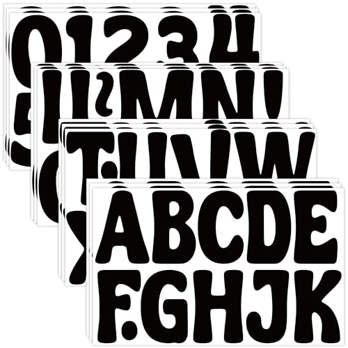 Letter Stickers Large Bulletin Board Letters for Classroom 12 Sheets 150 Pcs Alphabet Stickers Big Self Adhesive Vinyl Letter Stickers for Poster Board Display Chalkboard Mailbox Decor(Black 3 Inch)