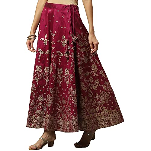 Image of BIBA Women's Poly Cotton Maxi Skirt