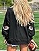 MOUSYA Womens Sequin Football Sweatshirt Game Day Long Sleeve Shirt Sunday Funday Pullover Casual Crewneck Tops Black