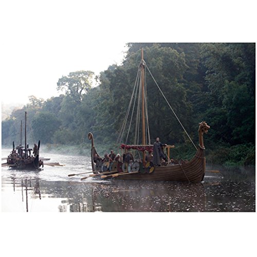 Vikings on Ships Traveling on River 8 x 10 Photo