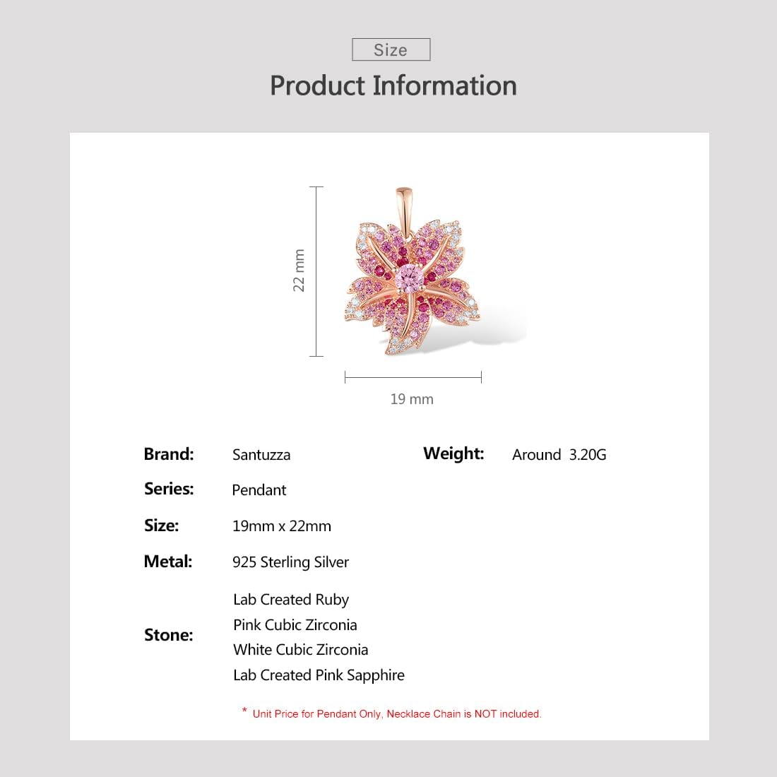 Santuzza Sterling Silver Gemstone Flower Pendant for Women - Image 4