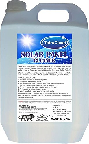 Image of TetraClean Solar Panel Cleaner Stain Remover | For Home & Commercial Use, 5 Litre