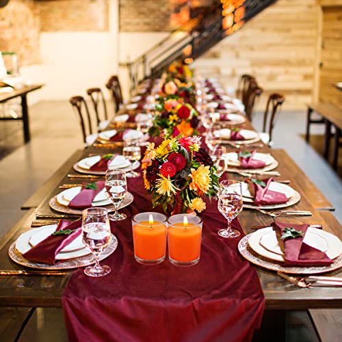 4 packs unscented orange votive candles in glass 2 inch natural soy wax scentless fall harvest autumn candles for halloween thanksgiving wedding party home holiday relaxation 12-15 hour burning time