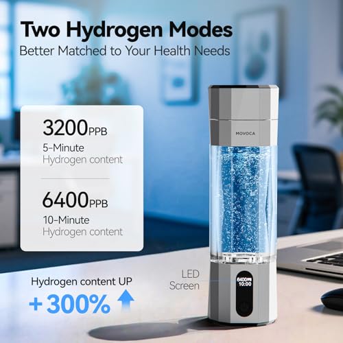 MOVOCA Upgrade Hydrogen Water Bottle, Up to 6400PPB Hydrogen Water Generator -SPE PEM Tech, 7 OZ Food-Grade PC Hydro Water Machine, Gifts for Husband, Wife, Family, Friends, Travel - Image 3