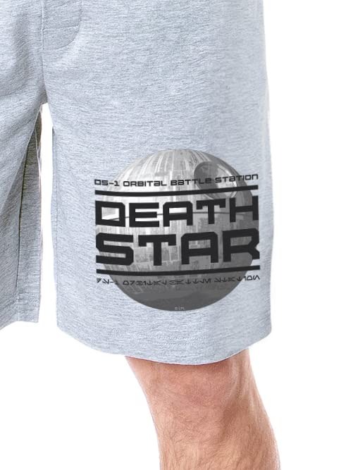Star Wars Mens' Movie Film Death Star Battle Station Sleep Pajama Shorts (Small) Grey2