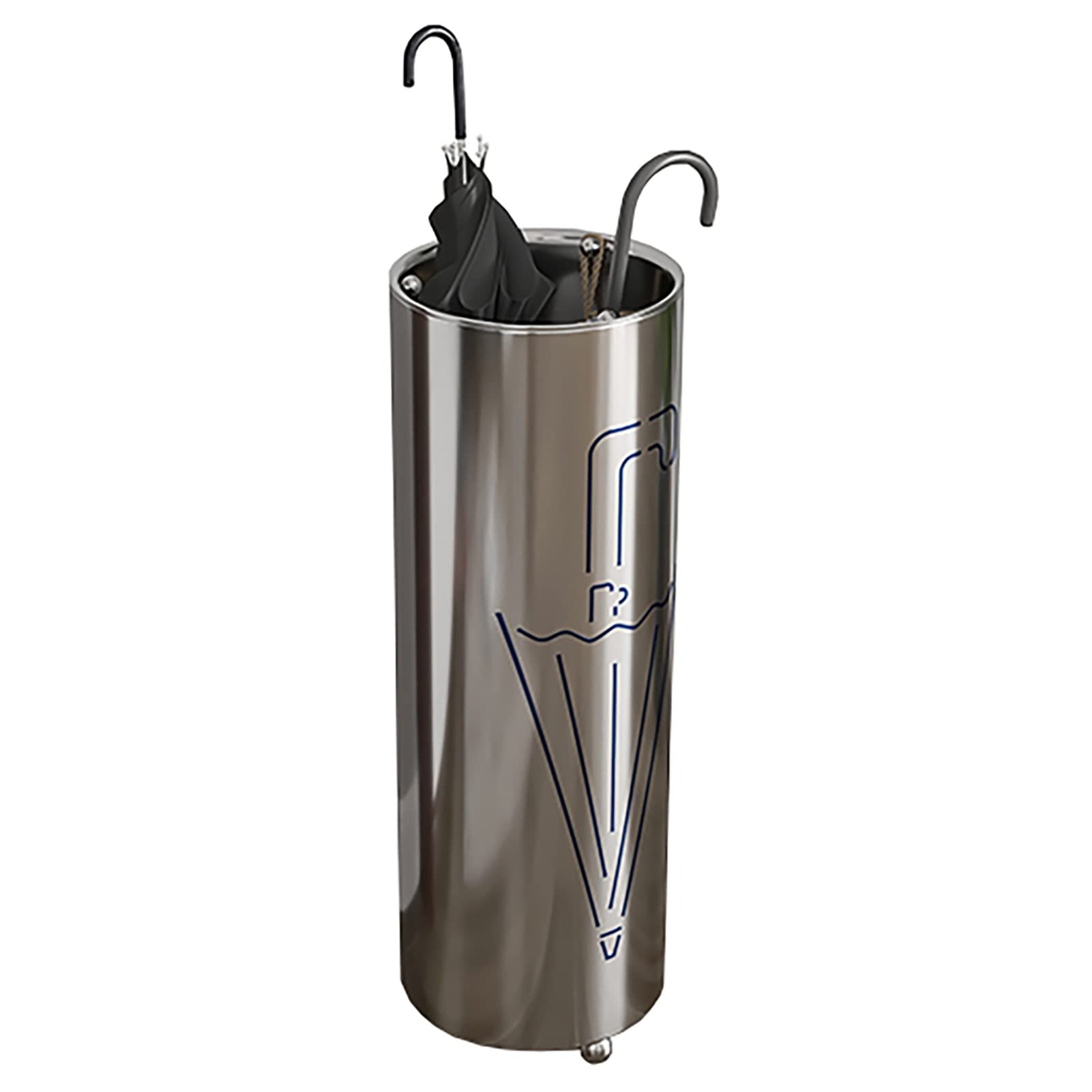 Porte-parapluie de grande taille en métal argenté au design géométrique ajouré