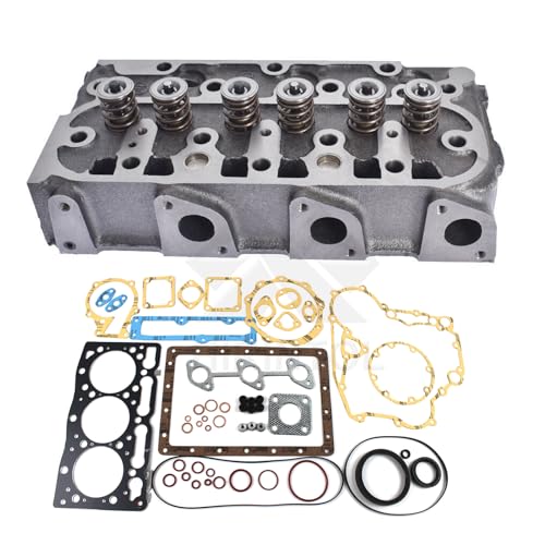 Image of D1105 D1105-E2B D1105-E3B /E4B Complete Cylinder Head W /Full Gasket Kit for Kubota RTV1100 RTV1100CW9 RTV1140CPX Excavator KX41-2 KX61-2 ZD28 ZD1211 U25S B2400 B2410 B2620
