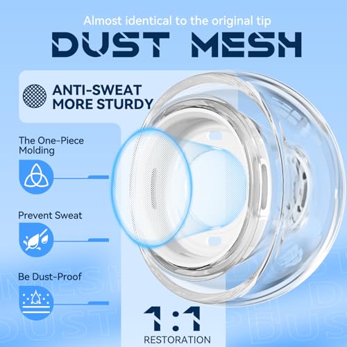 Image of 4 Pairs Replacement Ear Tips for Airpods Pro 1 /2 with Hole for Noise Reduction, Silicone Earplugs for Airpods Pro with Cleaning Set & Portable Storage Box, Transparency