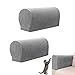ZEACCT 2 Pièces Canapé Bras Couvre Protecteurs Housse Accoudoir Canapé Couvre Accoudoirs Housses De Fauteuil pour Maison Salon Chambre Protection Elastique avec 10 Clous De Fixation-Gris