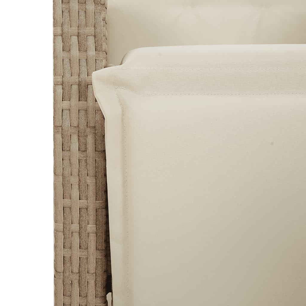 Poltrona reclinabile da giardino con poggiapiedi rattan PE Beige Sedie da esterno resistente alle intemperie, poltrone per terrazze, mobili da giardino, poltrone da giardino