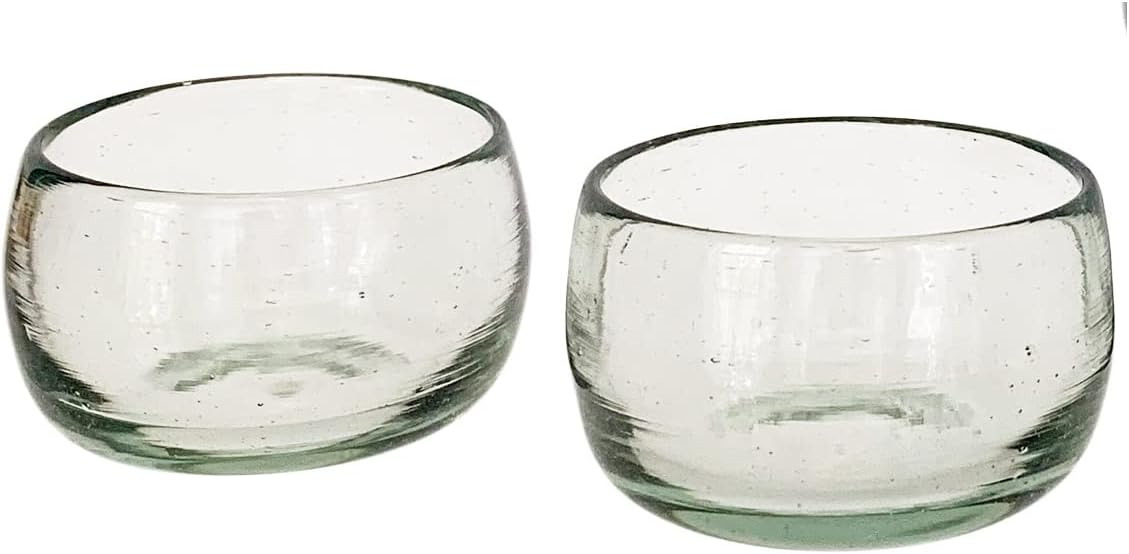 Hand Blown Mezcal + Tequila Glasses | Copitas Made in Mexico - Set of 2 (5 Colors Available) (4 Fl OZ, Clear)