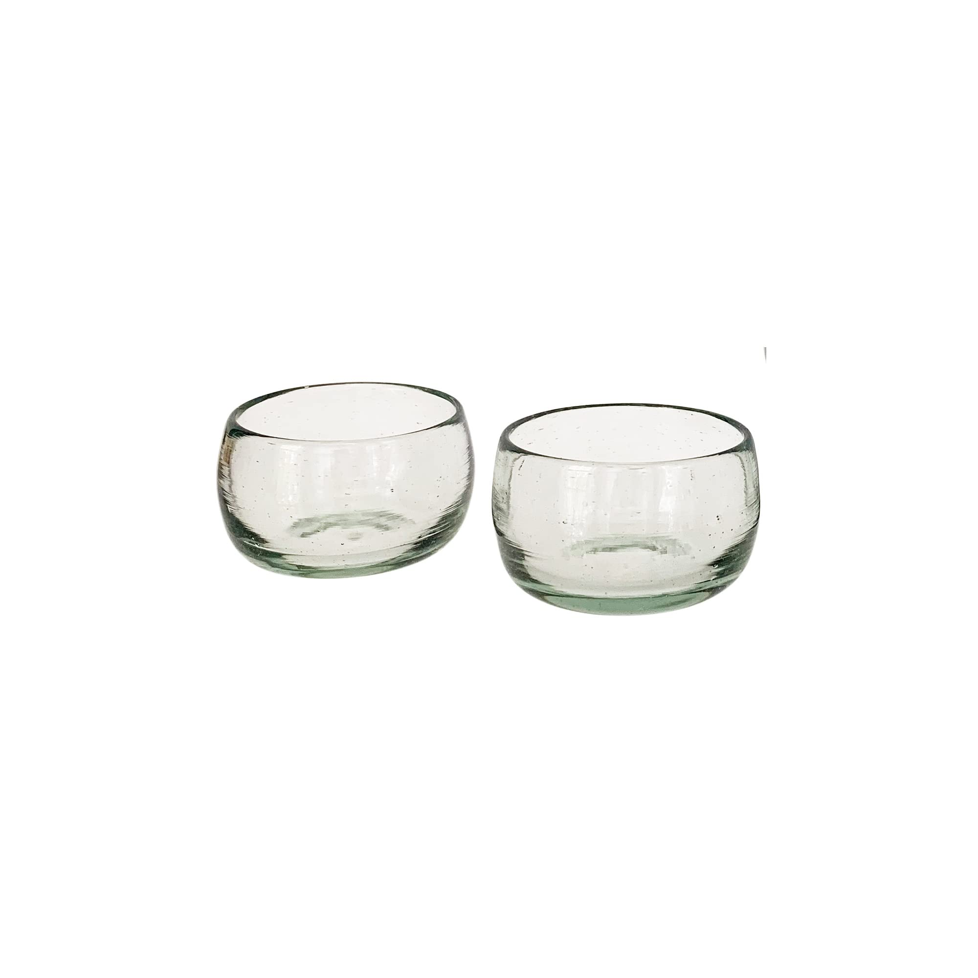 Hand Blown Mezcal + Tequila Glasses | Copitas Made in Mexico - Set of 2 (5 Colors Available) (4 Fl OZ, Clear)