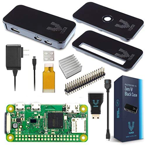 Vilros Raspberry Pi Zero W Basic Starter Kit- Black Case Edition-Includes Pi Zero W -Power Supply & Premium Black Case #TOP1